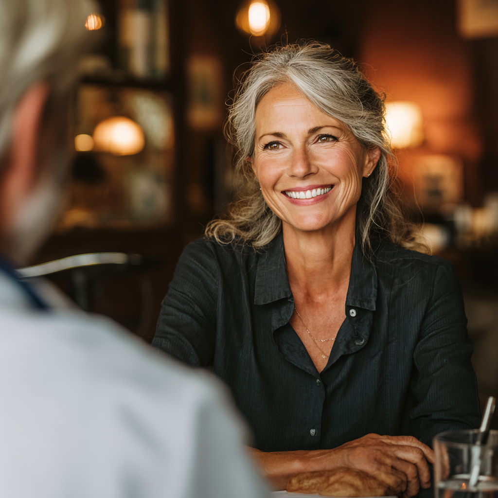 Щаслива молода жінка європейської зовнішності п'є зелений сік, усміхається, на кухні з овочами та фруктами