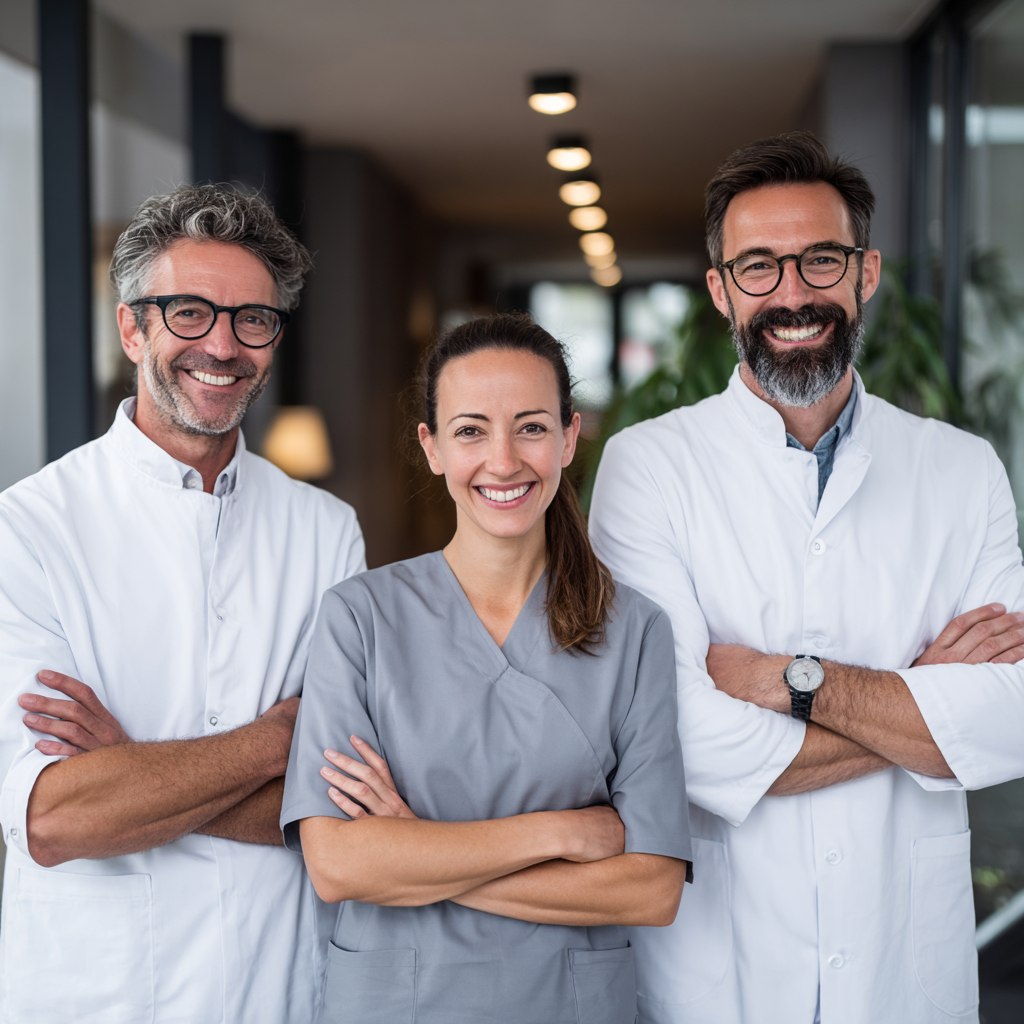 Професійний консультант середнього віку європейської зовнішності з доброзичливою посмішкою в світлому офісі з натуральними елементами